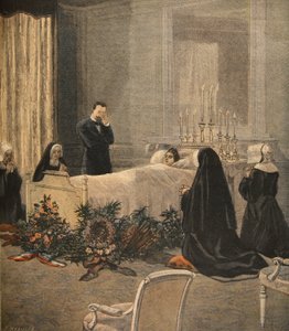 Madame Carnot auf ihrem Sterbebett, Illustration aus Le Petit Journal: Supplement illustre, 16. Oktober 1898 von French School