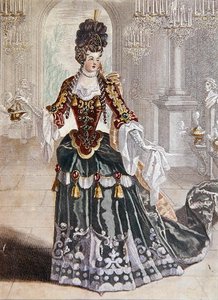 Mademoiselle Desmatins in der Rolle der Psyche in Lullys Oper, ca. 1703