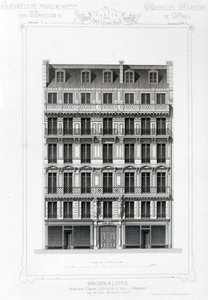 Maison A Loyer, No 3 Rue de la Paix, Paris; Architecture Privee au C19th