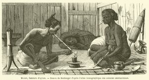 Malaiische Opiumraucher von French School