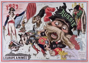Karte von Animiertes Europa 1870 von French School