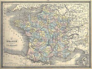Karte von Frankreich - in „Atlas universel“ von Vuillemin, ca. 1851 von French School