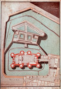 Karte des Gefängnisses und der Gärten der Bastille (Gravur)