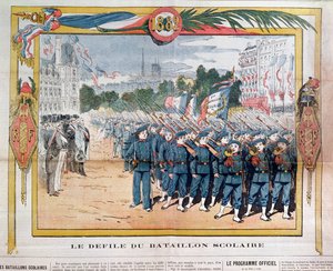 Marsch der Schulbataillone am 14. Juli 1882 von French School