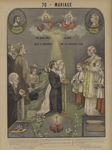 Hochzeit (Farblithografie) von French School