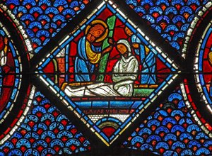 Maria-Magdalena-Fenster: Lazarus - seine Auferstehung