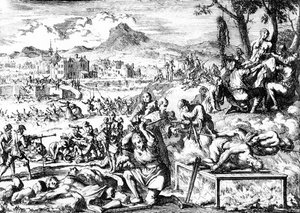 Massaker in Irland 1644, ca. 1685 von French School