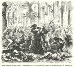 Massaker an den Armagnacs durch die Burgunder, Paris von French School