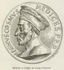 Münze mit dem Bildnis von Cosimo dem Älteren