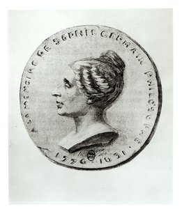 Medaille mit Sophie Germain (1776-1831) von French School