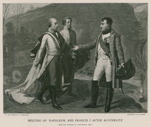 Treffen von Napoleon und Franz I. nach Austerlitz von French School