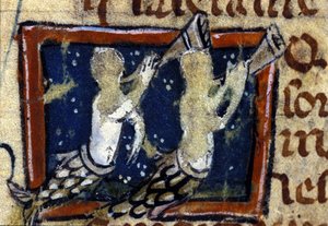 Meerjungfrauen dargestellt in einem französischen Bestiarium des 14. Jahrhunderts. Mailand, Biblioteca Trivulziana. von French School
