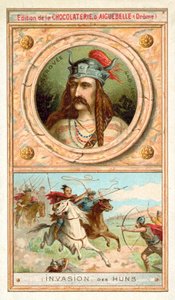 Merowech, König der salischen Franken, und die Invasion der Hunnen, 451 von French School