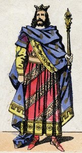 Merowingische Dynastie: Porträt von Chlothar IV. (685-719) König der Franken von Austrasien von 717 bis 719. Epinal-Bildgebung aus dem späten 19. Jahrhundert. Private Sammlung. von French School