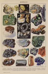 Mineralien (Farblithografie) von French School
