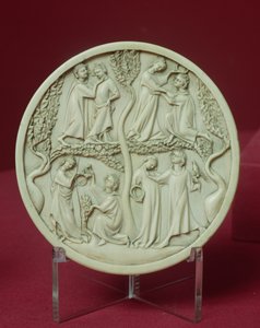 Spiegelgehäuse mit höfischen Szenen, ca. 1320-30