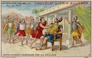 Mithridates VI. von Pontus, eingesperrt und von einem Sklaven ermordet von French School