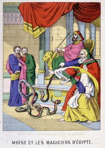 Moses und die Magier von Ägypten - in „Leben des Moses“, hrsg. Olivier Pinot, Epinal, Ende des 19. Jahrhunderts