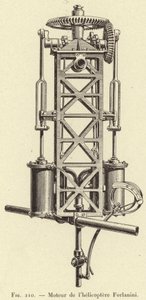 Motor des Forlanini-Hubschraubers