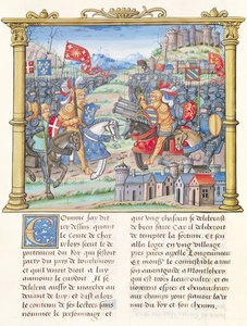 Ms.18 f.7v Schlacht von Montlhéry während des Krieges der Liga des öffentlichen Wohls, 14. Juli 1465, aus den Memoiren von Philippe von Commines (1445-1509) von French School