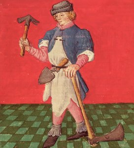 Ms.3066 fol.42 v Der Schmied, aus Le Livre des Echecs Moralises von Jacques de Cessoles