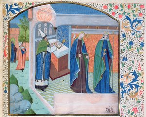 Ms 0338 f.1 Die Kirche und die Synagoge, um 1465-70