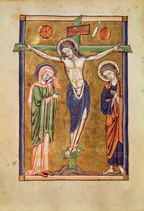 Ms. 1273 fol.14v Die Kreuzigung, Illustration aus einem Psalter von French School