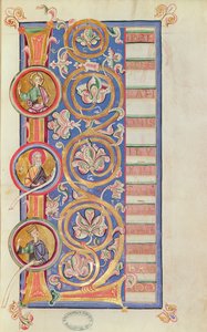 Ms 14 fol.23 Historisierte Initiale L mit Medaillons, aus einem Evangeliar