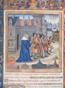 Ms. 1581 f. 228 Illustration aus Buch XII (Vom Tod Alexanders des Großen bis zum Tod des Judas Makkabäus), Kapitel 1 der Antiquitates Judaicae von Flavius Josephus von French School