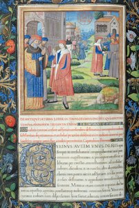 Ms. 1581 f. 349v Illustration aus Buch XVIII (Von der Verbannung des Archelaus bis zur Abreise der Juden aus Babylon), Kapitel 1 der Antiquitates Judaicae von Flavius Josephus