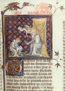 Ms 1729 St. Gregor, aus Legenda Sanctorum Aurea von Jacques de Voragine, ca. 1370 von French School