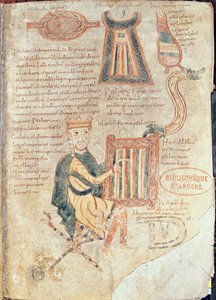 Ms 18 fol.13 König David spielt eine Psalter, aus einem Psalter