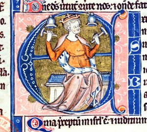 Historiierte Initiale A aus einer lateinischen Bibel