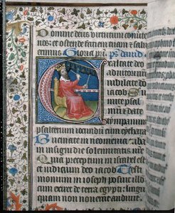 Ms 376 König David spielt ein Glockenspiel, Illustration aus einem Psalter, frühes 15. Jahrhundert von French School