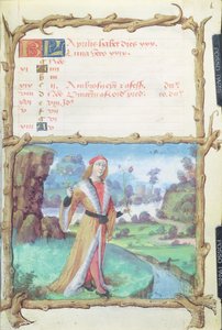 Ms 438 Der Monat April: Ein Herr pflückt Blumen, aus einem Stundenbuch, 1490 von French School