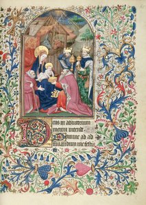 Anbetung der Heiligen Drei Könige, aus einem Stundenbuch, ca. 1460 von French School