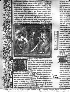 Ms Fr 118 fol.219v Wie Lancelot Guinevere zum ersten Mal küsste, aus dem Livre de Messire Lancelot du Lac von French School