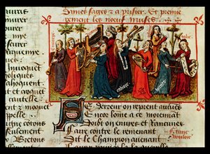 Die neun Musen aus Le Champion des Dames von Martin le Franc (1410-61) 1451 von French School