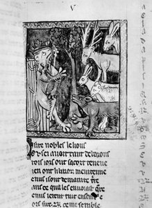 Ms Fr 1581 Adliger hält Hof, Illustration aus dem Roman de Renart von French School