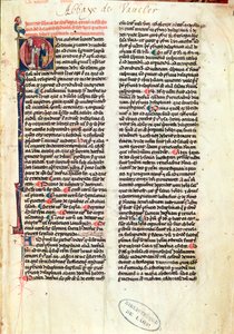 Ms de Vauclair 160 Fol.1 Seite aus der Summe der Theologie von St. Thomas von Aquin von French School