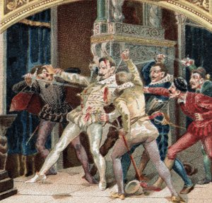 Mord an Herzog von Guise (Heinrich I. von Lothringen, bekannt als der Balafré) von French School