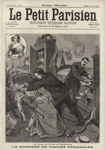 Mord an der alten Baronne de Valley in ihrem Haus in der Rue de Penthievre, Paris von French School