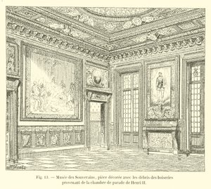 Museum der Souveräne, Raum dekoriert mit den Überresten der Holzarbeiten aus dem Paradezimmer von Heinrich II. von French School