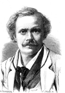 NADAR (Gaspard Felix TOURNACHON) (1820-1910), französischer Schriftsteller, Karikaturist, Aeronaut und Fotograf. Gravur 1867 von French School