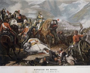 Napoleon in der Schlacht von Rivoli am 14. Januar von French School