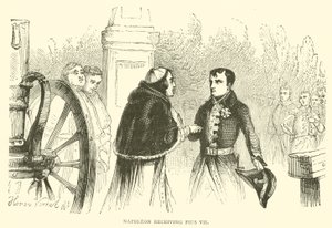 Napoleon empfängt Pius VII (Gravur)