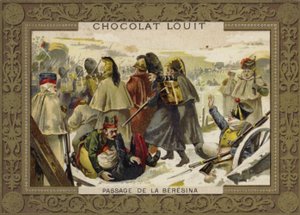 Napoleons Grande Armée überquert den Fluss Beresina auf dem Rückzug aus Russland, 1812 von French School