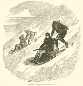 Napoleons Abstieg der Alpen (Gravur) von French School