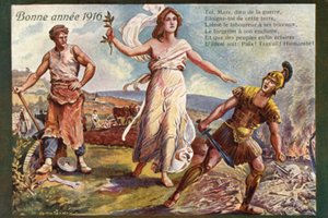 Neujahrskarte mit Friedenswünschen von French School