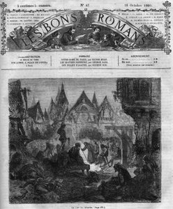 Romanserie: „Notre Dame de Paris“ von Victor Hugo. Der Hof der Wunder. Gravur in „Les bons romans“